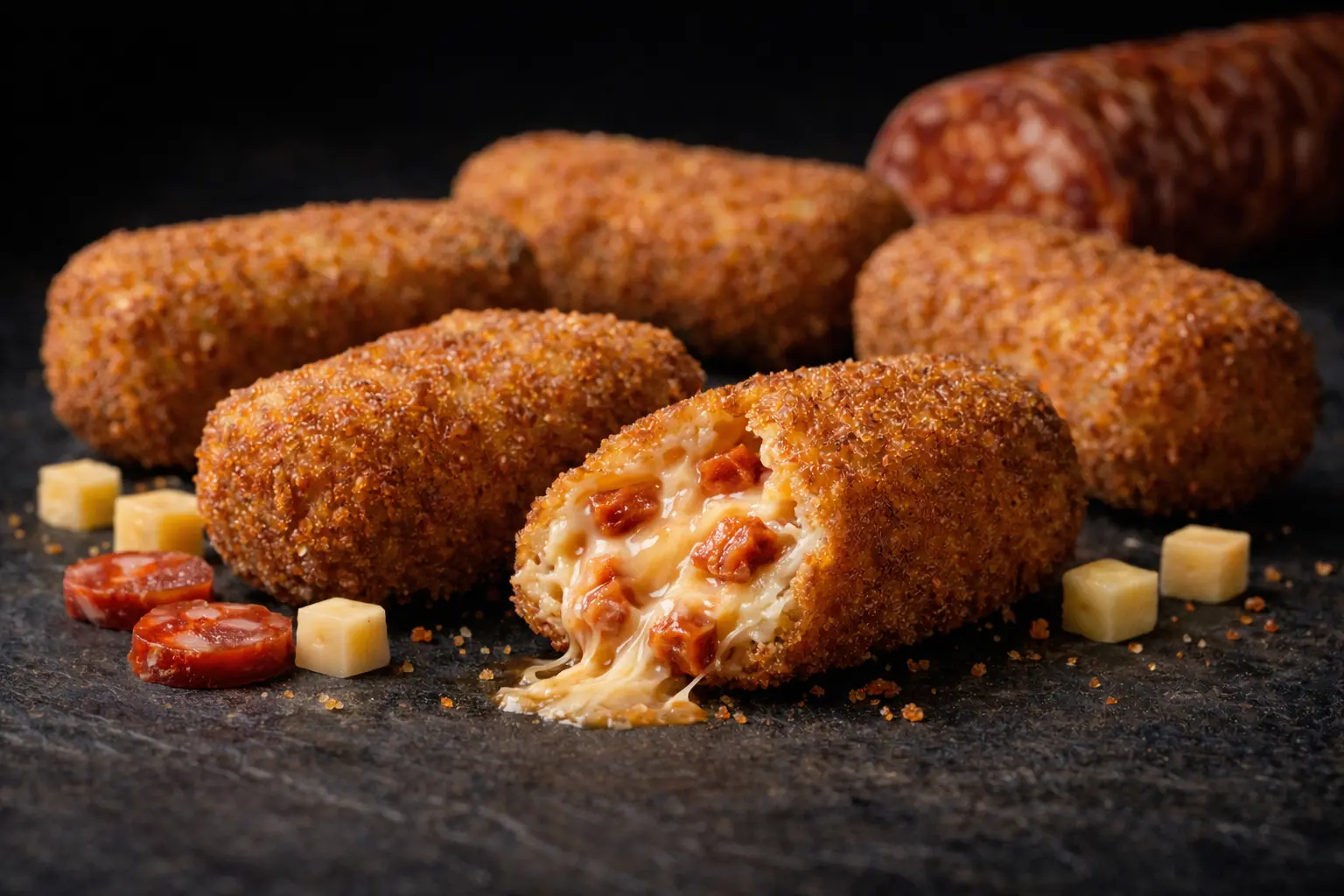 Croqueta de chorizo ibérico y queso