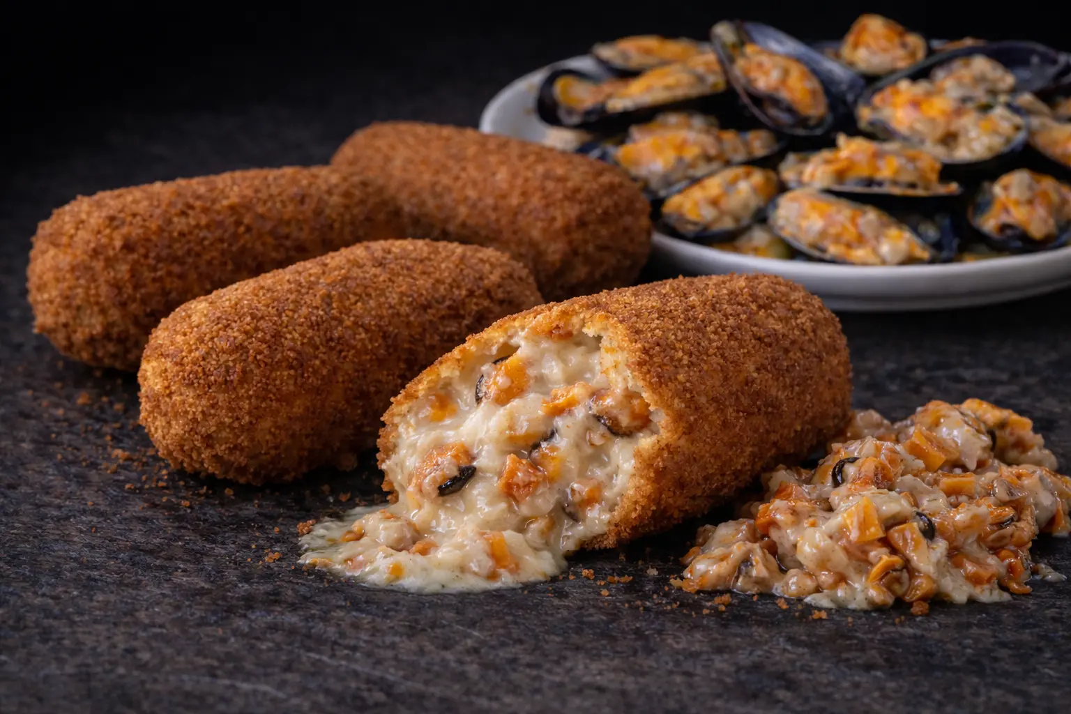 Croqueta de mejillón tigre